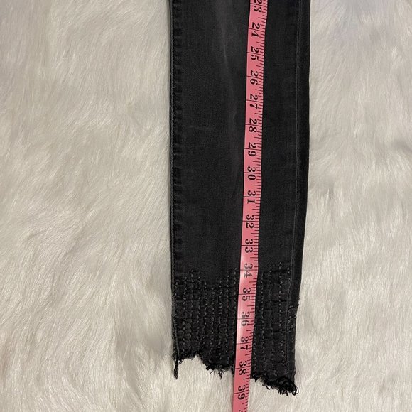 Sam Edelman "The Kitten" Gray Mason Mid Rise Angled Hem Skinny Jeans - Picture 8 of 10